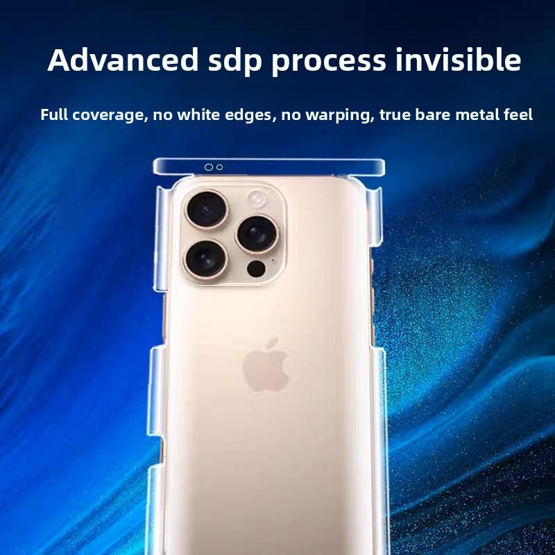 iPhone 17 Pro Max 16 Plus 15 14 13 12 11 İçin 2'si 1 Arada HD Yan Çerçeve+Arka Koruyucu Film iPhone 17 Pro Air Kenarlık Hidrojellü Film İçin