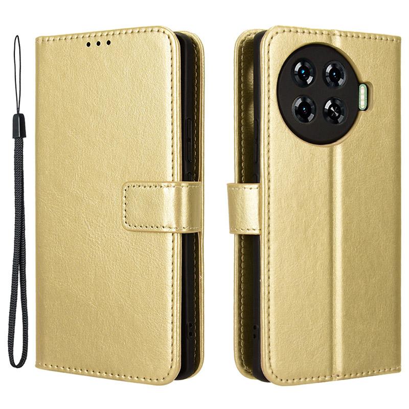 For TECNO Spark 20 Pro+/KJ7 Case Crazy Horse Texture Stand Leather Phone Cover