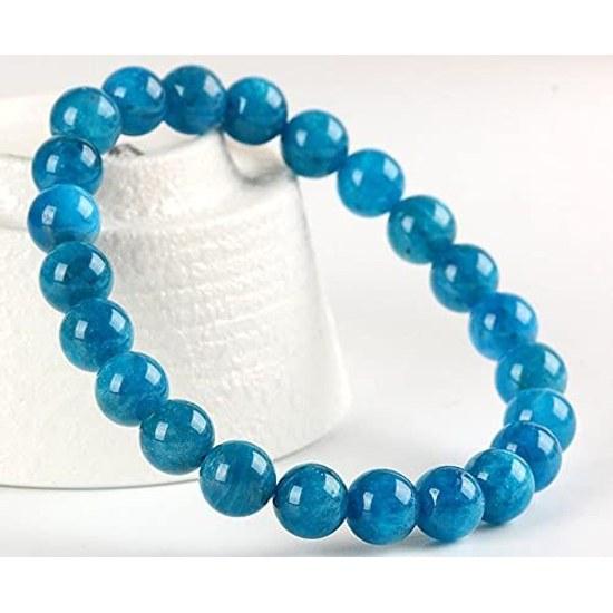 EasternStar Blue Apatite Bracelet 5A 10mm Power Stone Natural