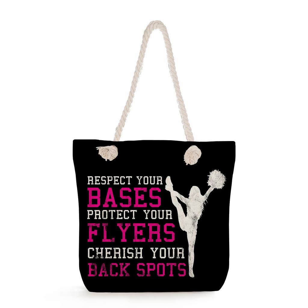 Gymnastics print thick rope single-shoulder beach bag 7245 CLE