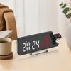 Modern LED Clock with Time Temperature and Humidity Projection for Bedroom Office Dorm Alarm Clock