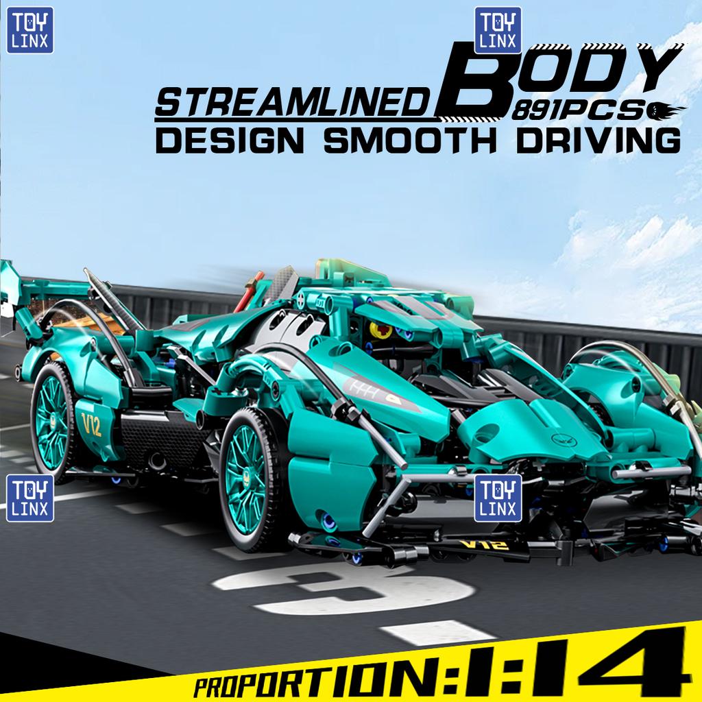 981 stuks bouwblokken voor sportauto's, speelgoed voor jongens of volwassenen, set 1:1:14 schaalmodel auto bouwset speelgoed kerst- en Halloweencadeaus