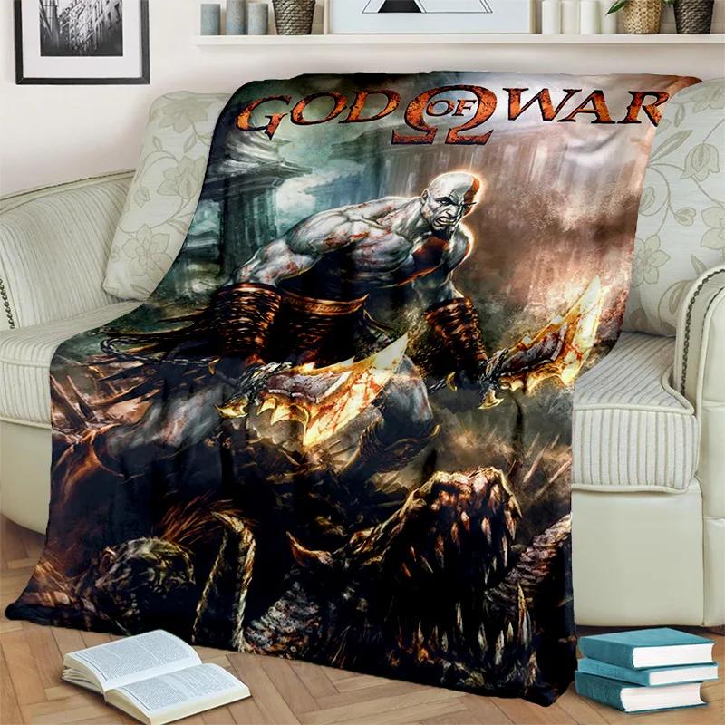 3D hry God of War Hry Kratos HD deka, měkká deka pro domácí ložnici Pohovka Pohovka Piknik Cestovní přikrývka do kanceláře pro děti
