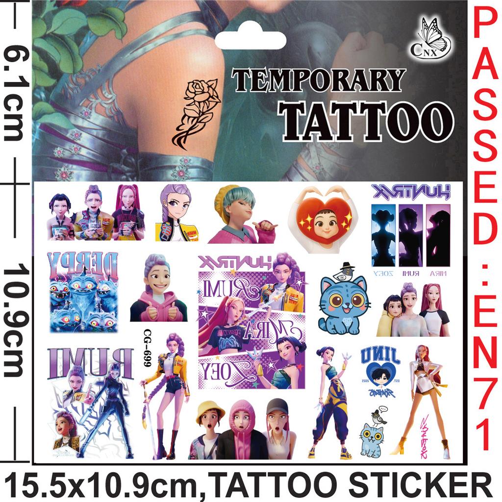 Dämonenjäger Thema Tattoo Aufkleber Geburtstagsdekoration KPOP Anime Party Aufkleber Geschenkfüller Kinder Babyparty Partyzubehör