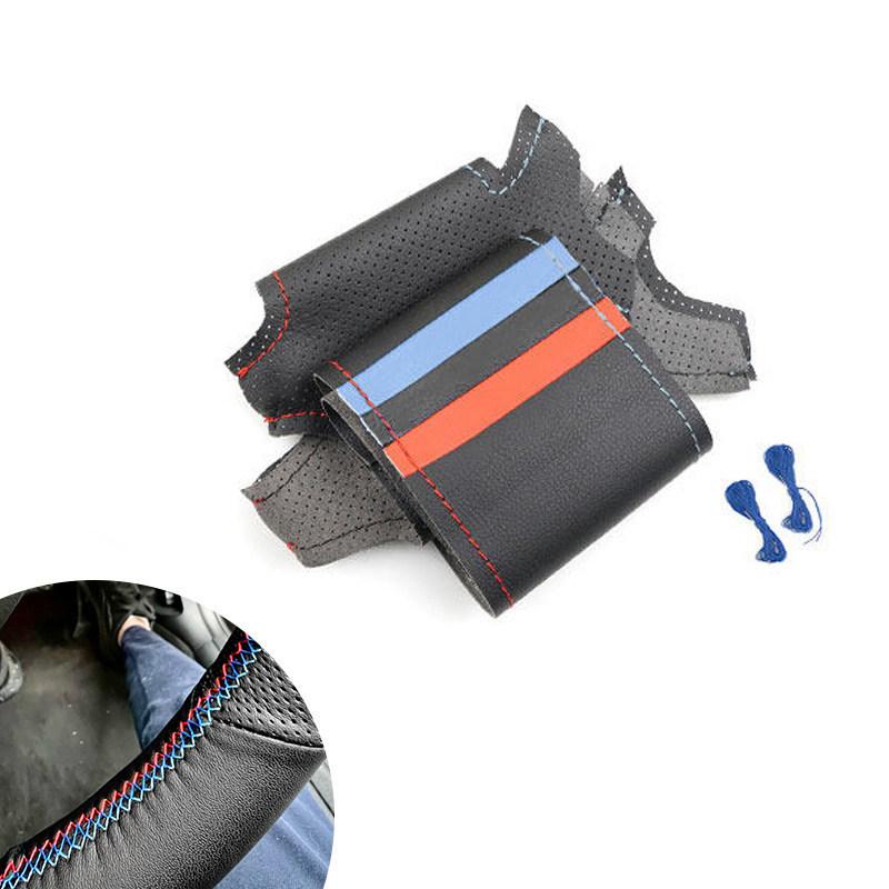 For BMW 3 5 Series E36 E46 E39 1995-2003 X3 E83 X5 E53 2000 2001-2006 Car Accessories Interior Steering Wheel Cover Leather Trim