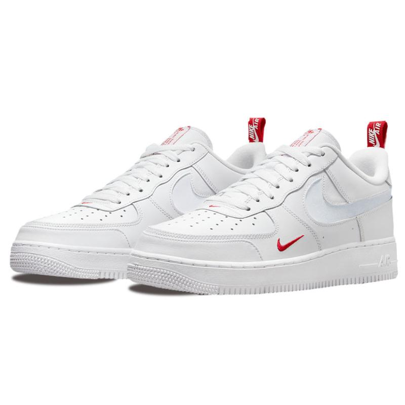 Nike Air Force 1 Low Reflective Swoosh White University Red Sneakers DO6709-100