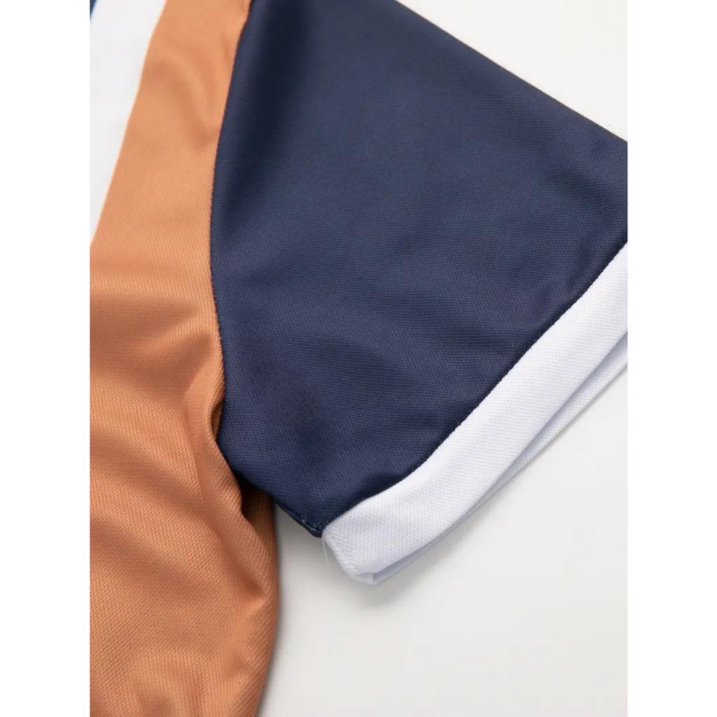 Striped Printed Polo Shirt Men's Daily Outdoor Casual Lapel Short Sleeve Polo Shirt