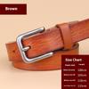 Vintage Leather Belt Genuine Leather Denim Top Layer Cowhide Women's Belt Korean Style Casual Thin Pin Buckle Belt