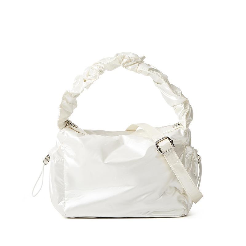 Premium Lazy Wind Drawstring Bag Fashion Versatile Folded Bag Solid Color Simple Handbag Crossbody Lightweight Underarm Bag