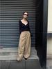Women's American Lazy Style Loose Wide-Leg Pleated Patchwork Pants 2026