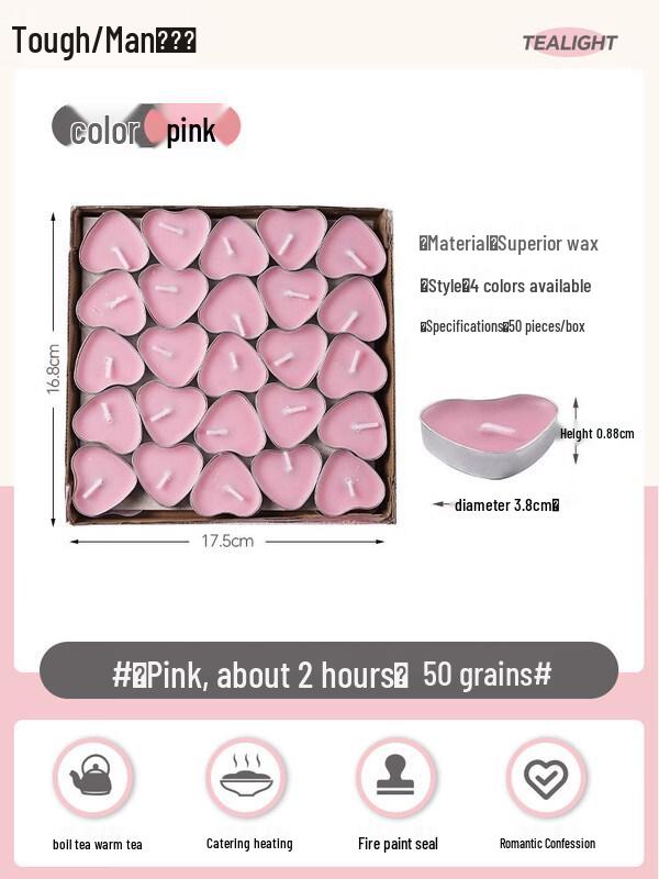 LIEI Heart-Shaped Smokeless Candle