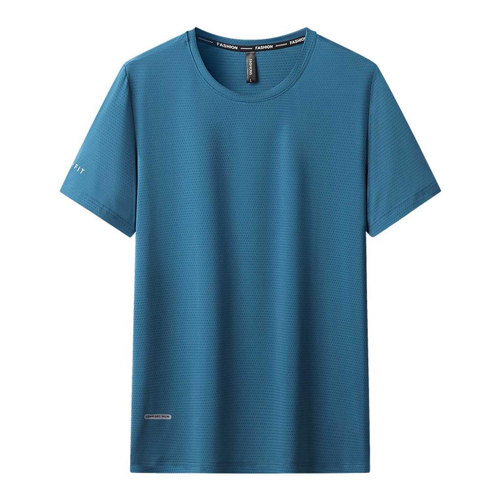 T-shirt da uomo a maniche corte atletiche ad asciugatura rapida, traspiranti, magliette da allenamento per corsa, elasticizzate, estive, casual, traspiranti, girocollo, top