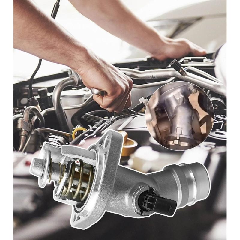 Engine Coolant Thermostat Assembly 25500-2E085 255002E085 for Veloster 2017-2020 Thermostat Housing Assembly Replacement