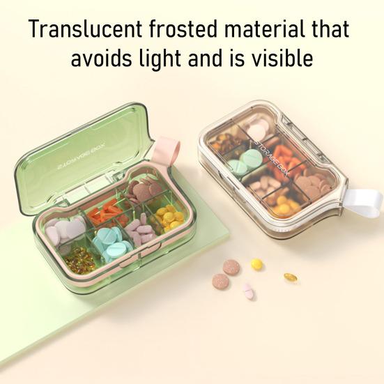 Pill Box Easy to Carry Pills Organizer with Handles And Leak-Proof Compartments Holder for Travel Gym Work