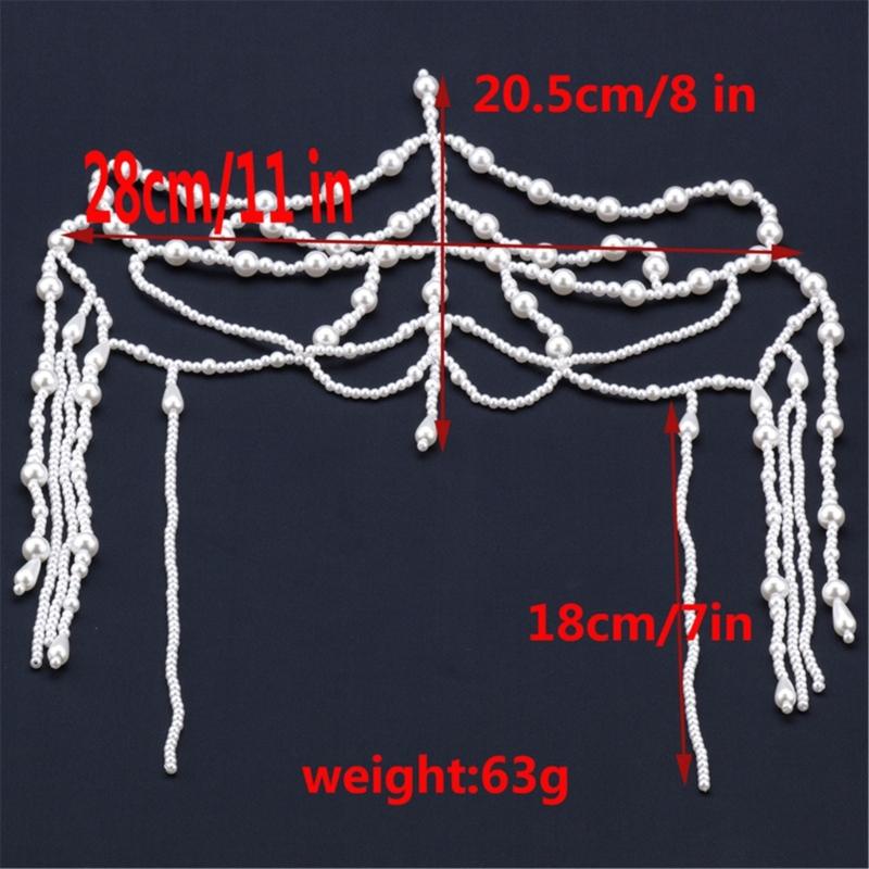 Pearls Tassels Hairpiece Elegant Weddings Headdress Original Handmade Headwear for Weddings and Parties