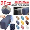 2Pcs 90x25x20cm Checkered Stretchy Stretch Fit Couch Arm Protector Washable Armrest Chair Covers Anti Slip Furniture Protector