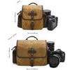 Waxed‑Canvas Shock‑Resistant Camera Messenger Bag, Water‑Resistant Crossbody Shoulder‑Bag With Adjustable Inner Dividers For DSLR Mirrorless Gear