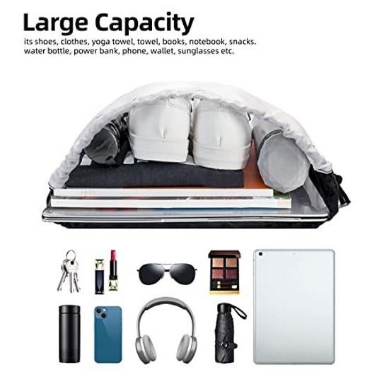 Asamike Training Bag Nap Sack Gym One Piece Stylish Sports Waterproof Multifunctional Drawstring Large Capacity Foldable Girls Boys Clothes Shoe Goods