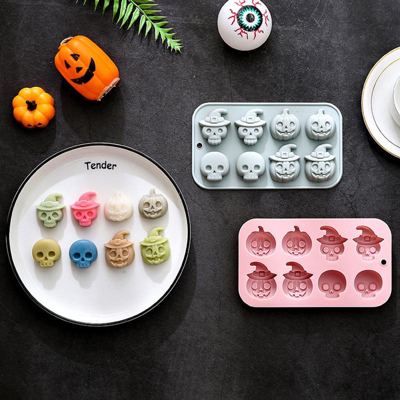 Halloween Pumpkin Theme Silicone Mold Ghost Pumpkin Baking Mold Diy Chocolate Candy Cookies Soap Cake Mould Halloween Decoration