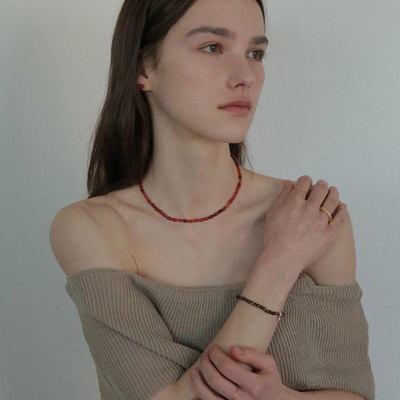 modernlike silver 925 oval red agate necklace