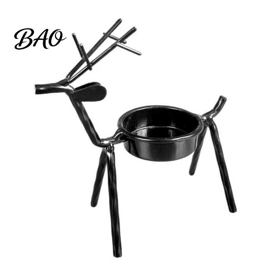 Durable Iron Craft for Bedroom Deer Shape Candle Holder, Metal Tealight Stand Dining Table Wedding Vintage Style Ornament Centerpiece, Decorative