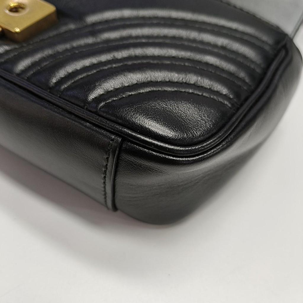 [Pre-Owned] Gucci GG Marmont Matelassé Mini Bag 'Black' - Good #1HCDBES