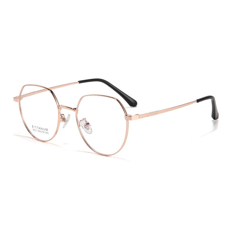 Ultra-Light Danyang Metal Polygonal Eyeglass Frames - Retro, Non-Magnetic Titanium, High-End Feel