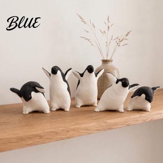 Office Desk Accessories Cute Penguin Figurine, Nordic Style Small Animal Statue, Whimsical Modern Home Accents Shelf Tabletop Decor Ornament, Gift for