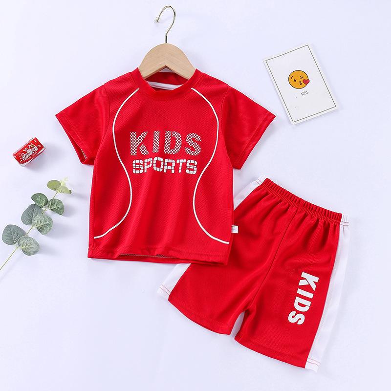 Children's Short Sleeved Soccer Suit Set Boys' Sportswear Girls' Quick Drying Breathable Shorts Medium Large Baby's Clothing