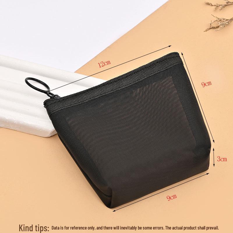 Popular Portable Nylon Mesh Makeup Bag – Transparent Small Cosmetic and Toiletry Storage for Travel