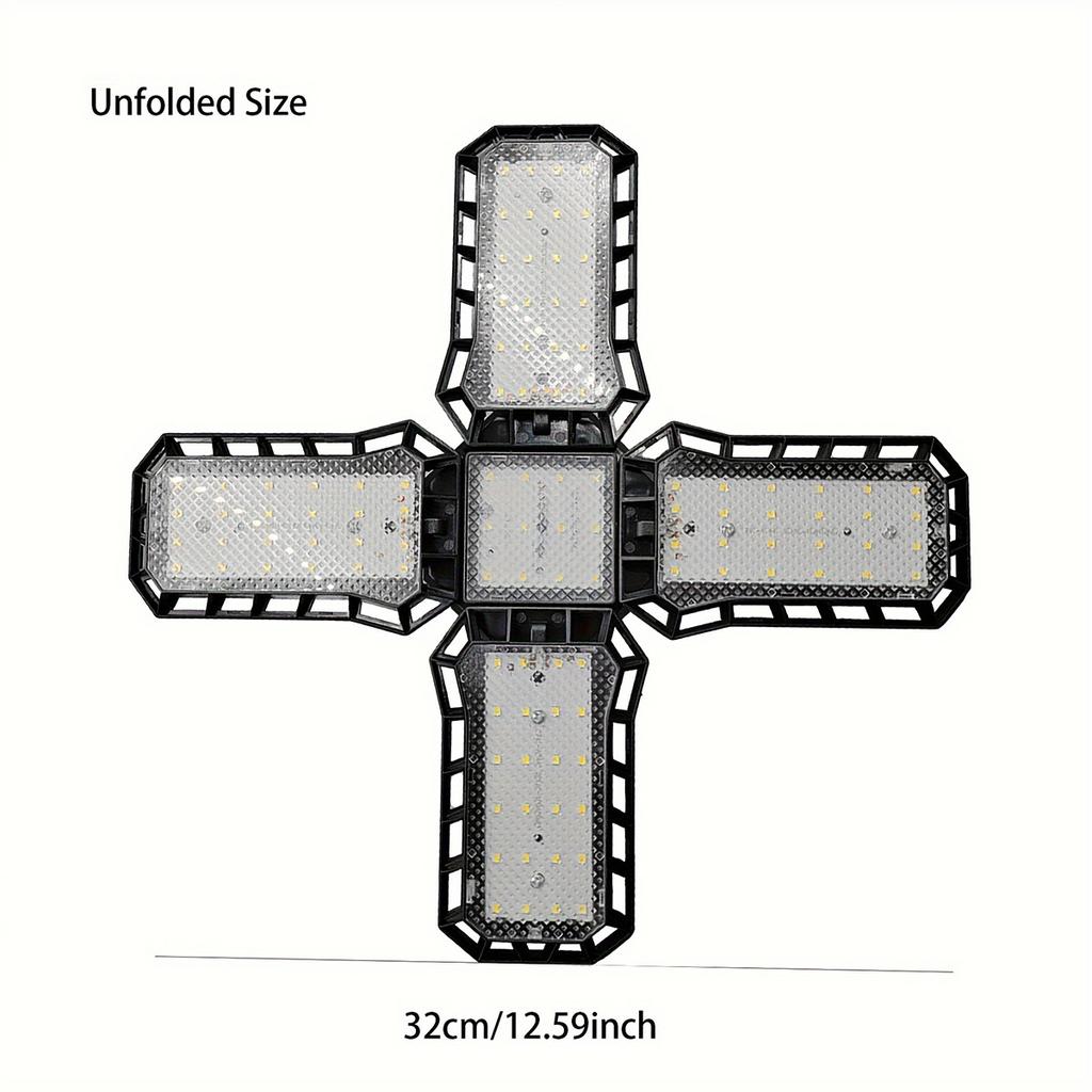 1pc garage lamp ceiling lighting, deformable shop lamp, adjustable panel, used in garage, workshop, attic and basement.