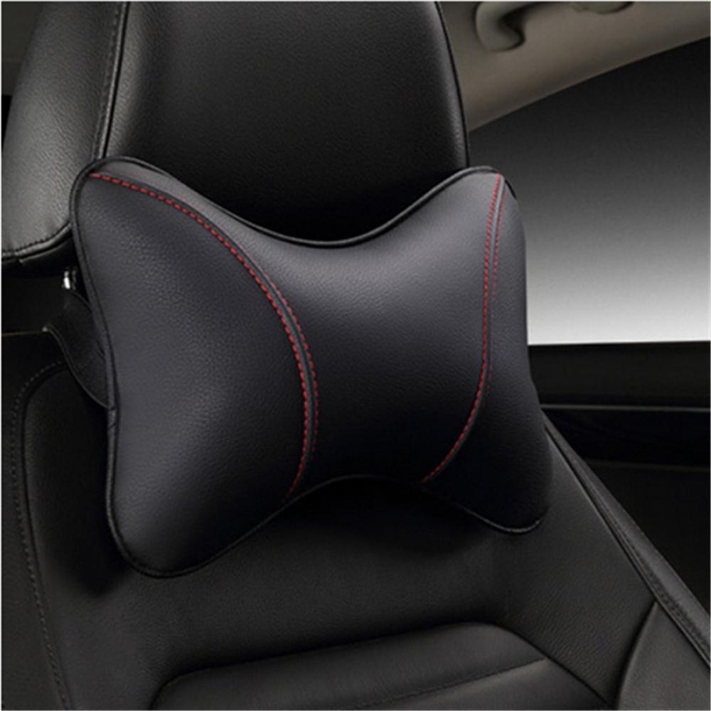 Pair Black Pillows For Car Suv Seat Back Rest Soothing Neck Headrest Comfortable