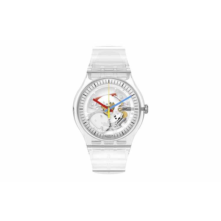SWATCH Unisex Gent Series Skeleton Watch SO29K100 SO29K100 Transparent Strap