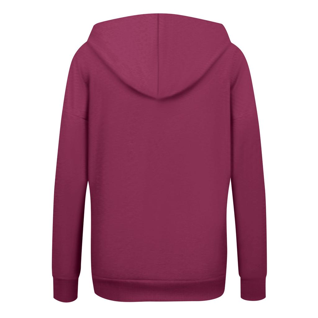 Damenmode Reißverschluss Hoodie Langarm Kapuzenpullover Sweatshirt Lässige einfarbige Oberteile mit Taschen