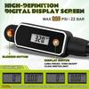 BUCKLOS Bicycle Pump Portable MAX 320PSI Air Inflator Hand Tire High Pressure Air Pump with Digit Display AV FV Valve Pump Tool