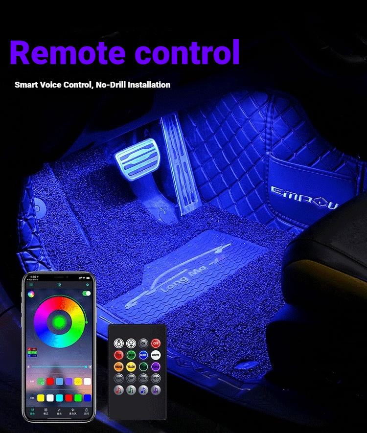Car Interior Lights,5V LED Strip Lights with USB Adapter,Ambient Car Lighting Kit,App & Remote Control Music Sync Color Change Strip Lights For Trucks
