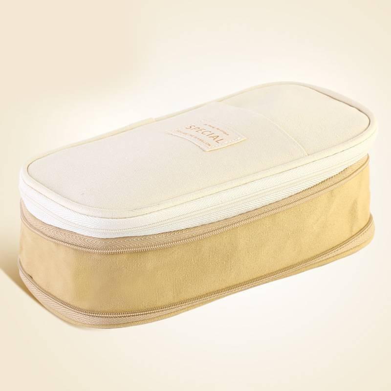 

Large Capacity Portable Pencil Pen Case Office School Stationery Storage Bag Khaki
