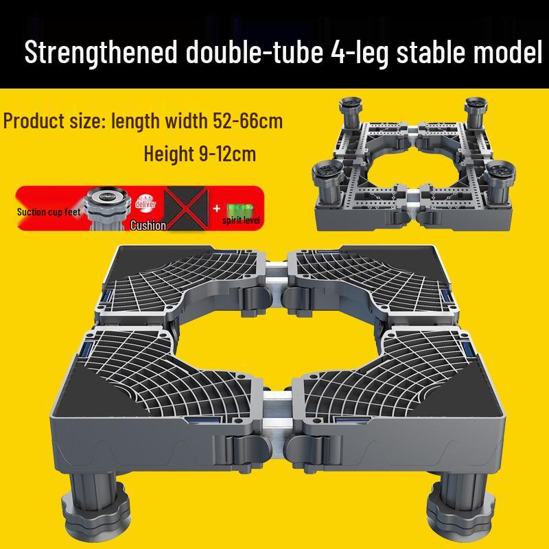 Grauer Verstellbarer Mobiler Waschmaschinenständer mit Rädern und Bremsen