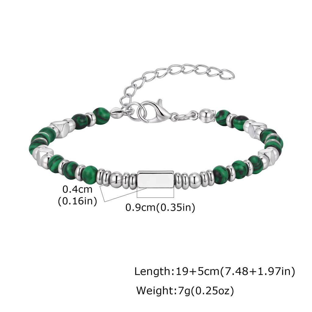 Vnox Men's Cross Natural Stone Beads Bracelets, 19-24cm Adjustable Length Lobster Clasp Trendy Chain Wristband Jewelry for Him