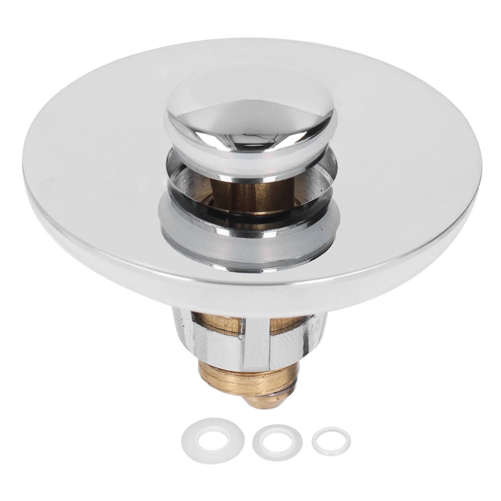 Bathroom Sink Stopper Press Popping Up Anti Clogging Brass Stainless Steel Basin Sink Drain Plug