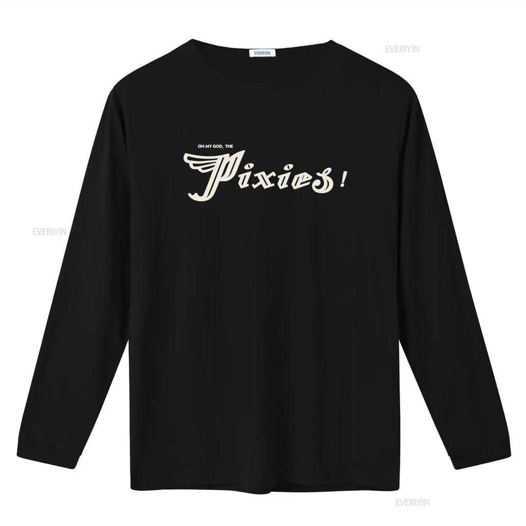 Oh My God The Pixies Band Logo Print T Shirt Black Fashionable Rock Music Fan vintage Washed Comfortable Soft fashion Casual