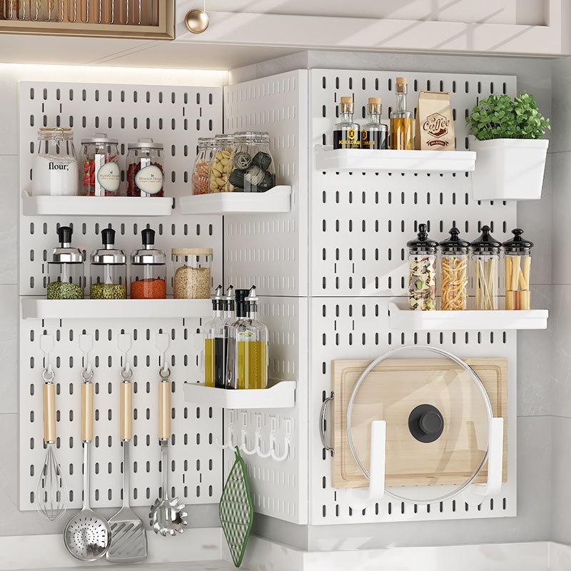 Tablero Perforado Organizador de Pared Para Sala de Juegos, Tableros Decorativos de Almacenamiento en Pared, Estante Organizador de Almacenamiento de Cocina, Accesorios para Tablero Perforado