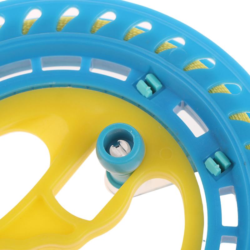 1 Piece Winder Fire Wheel String Flying Handle Tool Kite Reel Twisted String Line Outdoor Round Blue Grip For Flying Kites