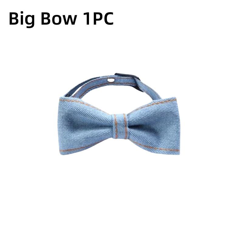 Pet Bow Tie Adjustable Cat Necktie Denim Puppy Collars Fashion Cat Neck Bow Pet Neck Tie Party Wedding Decoration Dog Accessorie