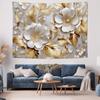 Golden Luxury Floral Tapestry Modern Home Decor Fabric Wall Hanging for Living Room Bedroom Warm Background Arrangement