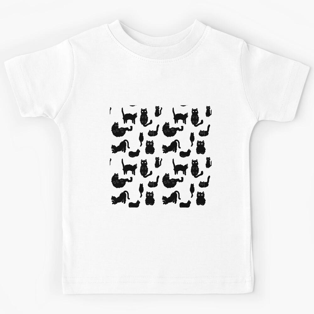 evil black cat pattern Kids T-Shirt 150