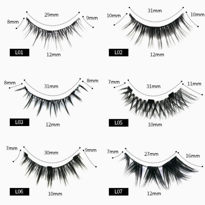 Reusable Magnetic Eyelashes No Glue Needed 3D Natural Look Curly Magnetic False Eyelashes Easy Apply Lashes Kit For Eye Makeup