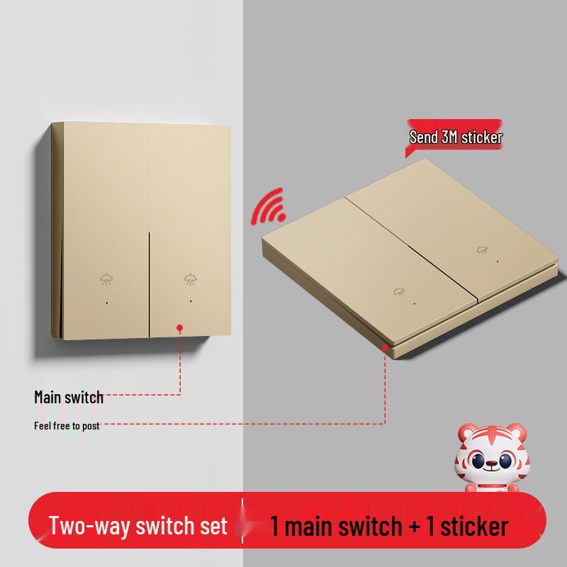 Smart Wireless Double Control Light Switch - No Wiring Needed, 220V Remote Master-Slave System
