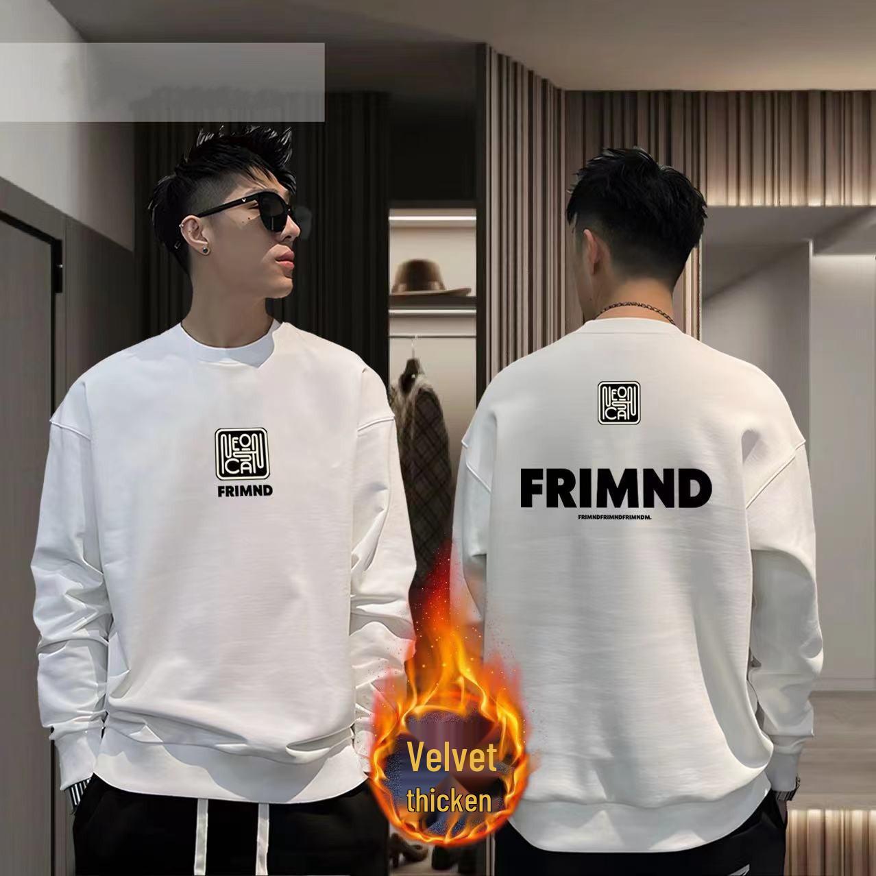 

Мужской модный минималистичный свитшот из хлопка хуа облегающего кроя: Универсальный базовый слой с длинным рукавом для осени/зимы 4XL