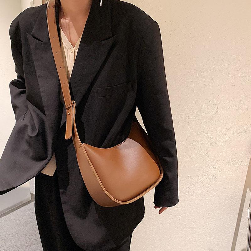 Summer New Textured Female Underarm Bags Fashion Trendy Pu Leather One Shoulder Pack Simple Versatile Women Crossbody Bag